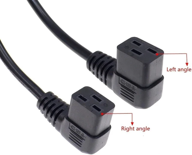 Alt view image 5 of 7 - Heavy Duty Au to C19 Elbow Plug Power Cord, 3 Prong Australia/New Zealand AS3112 Plug to 90 Degree Left Angle IEC 320 C19 Power Cable,16AWG,6ft/1.8m, Au to Left C19