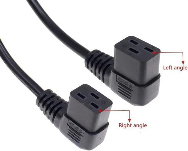 Alt view image 5 of 7 - Heavy Duty Au to C19 Elbow Plug Power Cord, 3 Prong Australia/New Zealand AS3112 Plug to 90 Degree Left Angle IEC 320 C19 Power Cable,16AWG,3ft/1m ,Au to Left C19