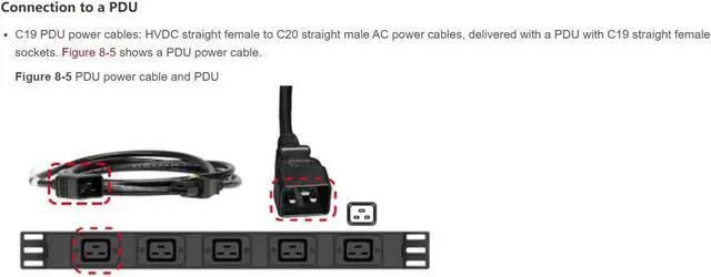 Alt view image 6 of 7 - C20 to HVDC3 Power Cord for 16800 Series, HVDC3 Plug to IEC320C20 SJT 16AWG,10ft/3m,IEC C20 Straight Male to HVDC 3 Straight Female PDU Power Cable