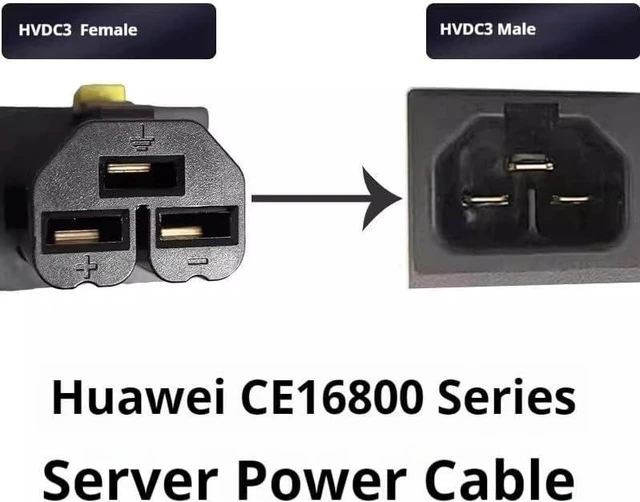 Alt view image 5 of 7 - Eu Schuko to HVDC3 Power Cord for 16800 Series, HVDC3 Plug to European CEE7/7 Schuko SJT 16AWG,10ft/3m,Euro Schuko Straight Male to HVDC 3 Straight Female PDU Power Cable