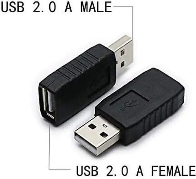Alt view image 3 of 5 - 2 Pack USB 2.0 AF/AM Adapter Type A Female to USB A Male Adapter Connector Converter Plug