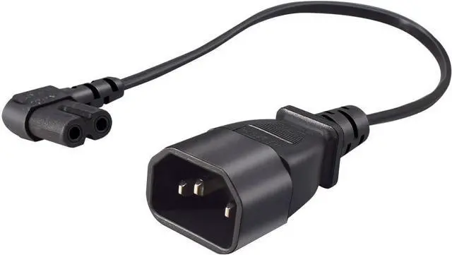 Alt view image 3 of 7 - Standard Molded IEC C14 to C7 Elbow Plug Short Power Cord 1 Foot,IEC 60320 C14 Male to 90 Degree Angle C7 Figure 8 Appliance Power Cable,18AWG,1ft/30cm, Elbow C7