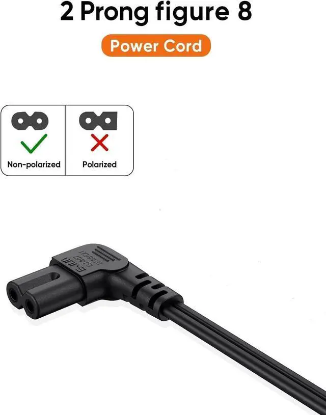 Alt view image 5 of 7 - Standard Molded IEC C14 to C7 Elbow Plug Short Power Cord 1 Foot,IEC 60320 C14 Male to 90 Degree Angle C7 Figure 8 Appliance Power Cable,18AWG,1ft/30cm, Elbow C7