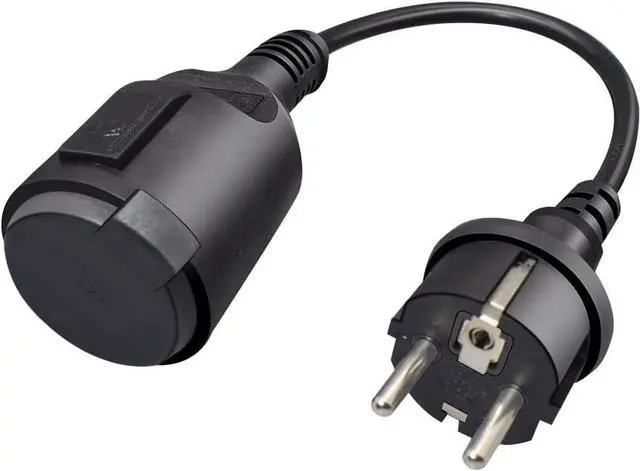 Alt view image 2 of 6 - CEE7/7 European Schuko EU Extension Cord Outdoor with Waterproof Cover, Euro CEE 7/7 European Extension Cord Extender, EU Extension Cable Euro Standard Extension Cable (1ft/0.3m)