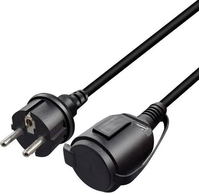Alt view image 5 of 6 - CEE7/7 European Schuko EU Extension Cord Outdoor with Waterproof Cover, Euro CEE 7/7 European Extension Cord Extender, EU Extension Cable Euro Standard Extension Cable (1ft/0.3m)
