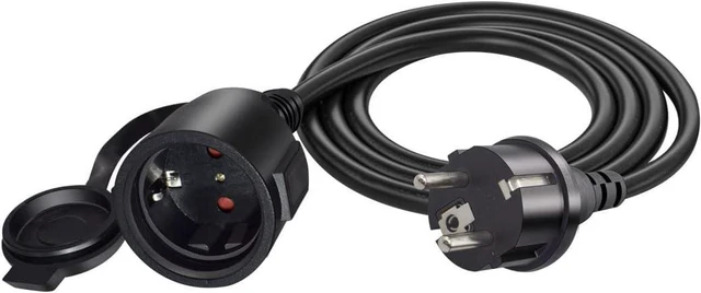 Alt view image 4 of 7 - CEE7/7 European Schuko EU Extension Cord Outdoor with Waterproof Cover, Euro CEE 7/7 European Extension Cord Extender, EU Extension Cable Euro Standard Extension Cable (6ft/1.8m)