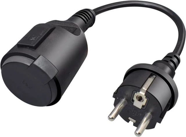 Alt view image 5 of 7 - CEE7/7 European Schuko EU Extension Cord Outdoor with Waterproof Cover, Euro CEE 7/7 European Extension Cord Extender, EU Extension Cable Euro Standard Extension Cable (6ft/1.8m)