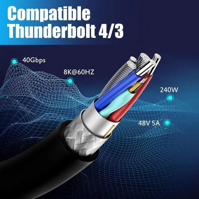 Alt view image 7 of 7 - USB 4.0 Type C Male to Male Coiled Cable, Bidirectional 40Gbps, 240W PD Charging, 8K@60Hz Video, Straight to Left/Right Angle Spring Spiral Cord for Thunderbolt 4/3, Smartphone, Laptop, Monitor,4ft