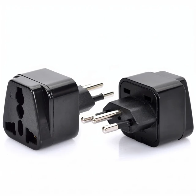 Alt view image 3 of 7 - 2 Pack Universal to Brazil Power converter Travel adapter,International to Brazil Brazilian Electrical Adapter,Brazil Travel Plug Adapter