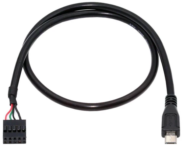 Main image of 2-Pack USB 2.0 Motherboard 9pin 10pin Header to Micro USB 5Pin Cable 1.6ft/50cm for Mini Monitor Sensor Panel Camera