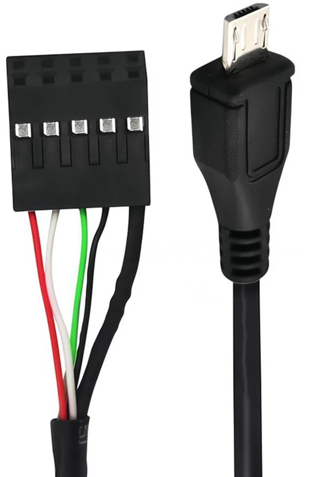 Alt view image 2 of 7 - 2-Pack USB 2.0 Motherboard 9pin 10pin Header to Micro USB 5Pin Cable 1.6ft/50cm for Mini Monitor Sensor Panel Camera