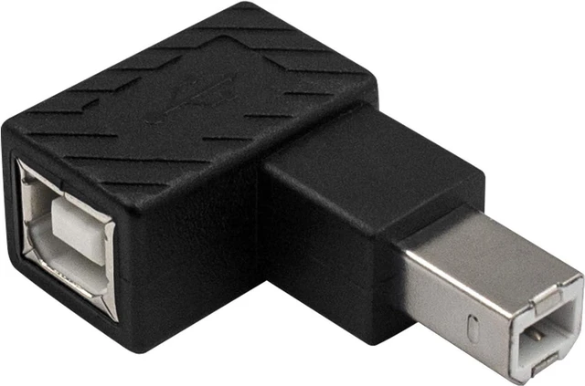 Main image of 2-Pack USB B 2.0 Adapter Elbow Plug, USB 2.0 Type-B Printer Cable Adapter, 90 Degree Right Angle USB B 2.0 Male to Female Adapter for Printer Short Extension Cable for Printer, Scanner