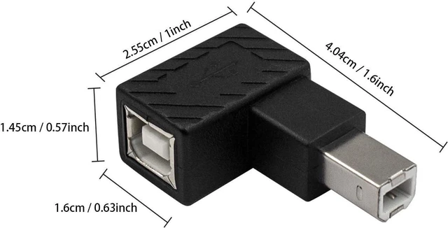 Alt view image 3 of 6 - 2-Pack USB B 2.0 Adapter Elbow Plug, USB 2.0 Type-B Printer Cable Adapter, 90 Degree Right Angle USB B 2.0 Male to Female Adapter for Printer Short Extension Cable for Printer, Scanner