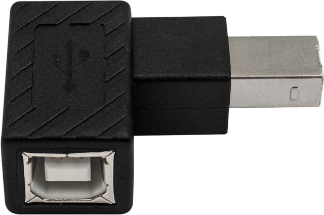 Alt view image 6 of 6 - 2-Pack USB B 2.0 Adapter Elbow Plug, USB 2.0 Type-B Printer Cable Adapter, 90 Degree Right Angle USB B 2.0 Male to Female Adapter for Printer Short Extension Cable for Printer, Scanner