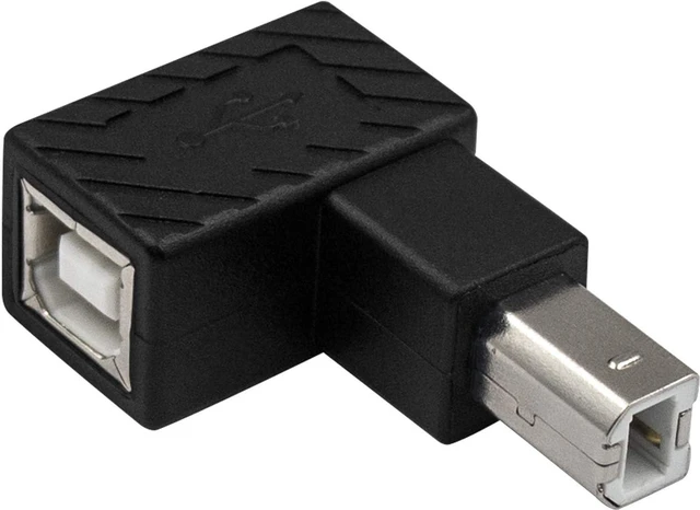 Main image of 2-Pack USB B 2.0 Adapter Elbow Plug, USB 2.0 Type-B Printer Cable Adapter, 90 Degree Down Angle USB B 2.0 Male to Female Adapter for Printer Short Extension Cable for Printer, Scanner Down Angle