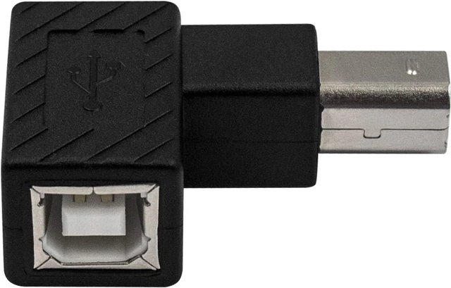 Alt view image 4 of 6 - 2-Pack USB B 2.0 Adapter Elbow Plug, USB 2.0 Type-B Printer Cable Adapter, 90 Degree Down Angle USB B 2.0 Male to Female Adapter for Printer Short Extension Cable for Printer, Scanner Down Angle