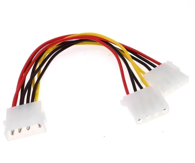 Alt view image 2 of 4 - 2-Pack LP4 to 2x LP4 Power Y Splitter Cable M/F - LP4 Splitter - Molex Y Splitter - Molex Splitter,4 Pin Y-Splitter IDE Extension Adapter,8in/20cm