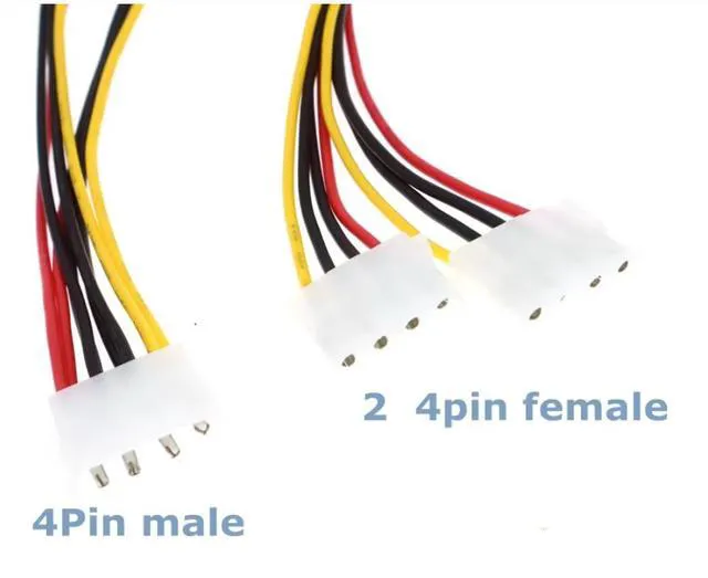Alt view image 3 of 4 - 2-Pack LP4 to 2x LP4 Power Y Splitter Cable M/F - LP4 Splitter - Molex Y Splitter - Molex Splitter,4 Pin Y-Splitter IDE Extension Adapter,8in/20cm