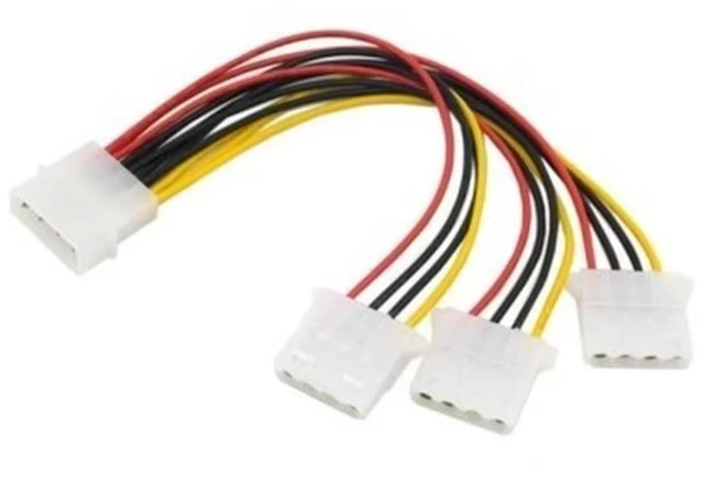 Alt view image 3 of 3 - 2-Pack LP4 to 3x LP4 Power Y Splitter Cable M/F - LP4 Splitter - Molex Y Splitter - Molex Splitter,4 Pin Y-Splitter IDE Extension Adapter,8in/20cm, Molex LP4 1-to-3 cable
