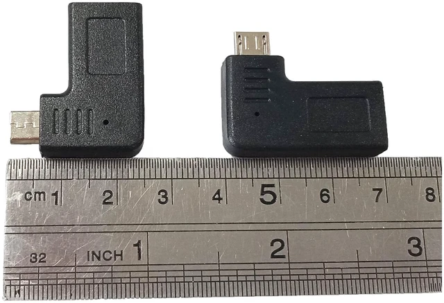 Alt view image 3 of 6 - 2-Pack USB C Adapter, Micro USB Male to USB Type C Female Data Sync & Charging Converter for Phones, Computers, Tablets (90 Degree Elbow Plug)