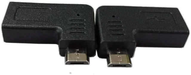 Alt view image 6 of 6 - 2-Pack USB C Adapter, Micro USB Male to USB Type C Female Data Sync & Charging Converter for Phones, Computers, Tablets (90 Degree Elbow Plug)