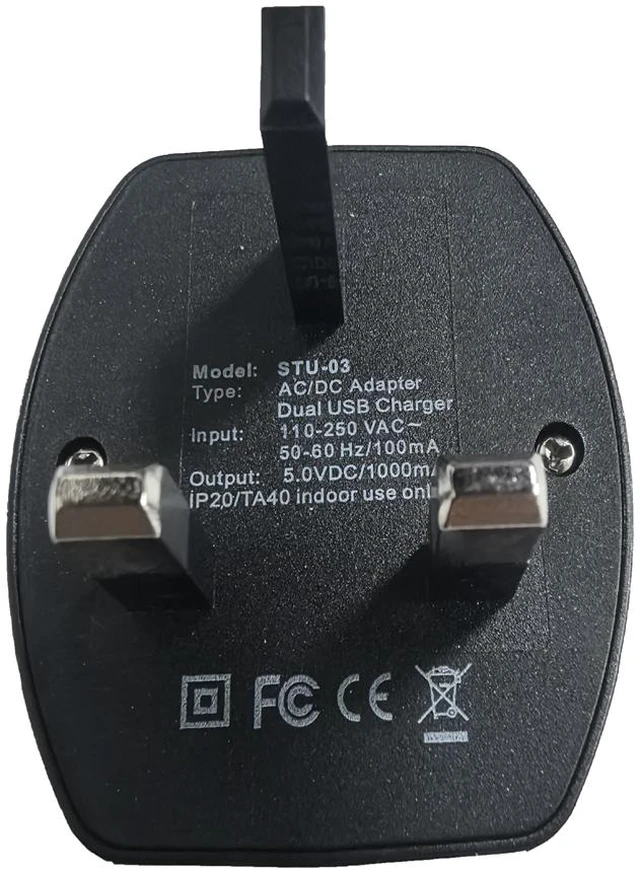 Alt view image 3 of 4 - 2 Pack UK Travel Plug Adapter, Type G Plug Adapter 2 Port UK USB Charger,UK BS1363 USB Dual Charger Adapter