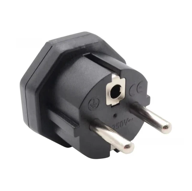 Alt view image 6 of 7 - 2 Pack US 5-15R to Europe Plug Power Converter Travel Adapter ,Eu European CEE7 Schuko to NEMA 5-15R Electrica Adapter,US EU Plug adapter ,Euro US Plug adapter(Black)