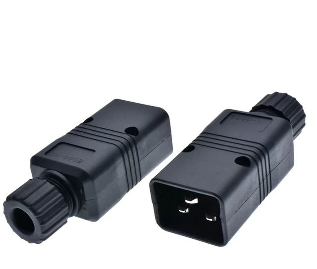 Alt view image 2 of 7 - (2 Pack) UPS Power IEC Male C20 Rewirable Power Plug Electrical Adapter, IEC 320 C20 Male DIY AC Travel Adapter Plug, EN 60320 C20 AC Power Connector ,C20 Rewirable DIY Power Converter