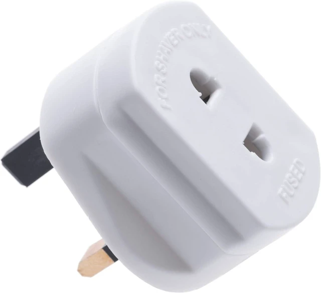 Alt view image 5 of 7 - (2 Pack) Shaver Plug Adaptor Shaving Toothbrush Adapter Epilators Bathroom UK to 2 Pin 3 Pin Power Converter, 1A/250V,White,Style 2