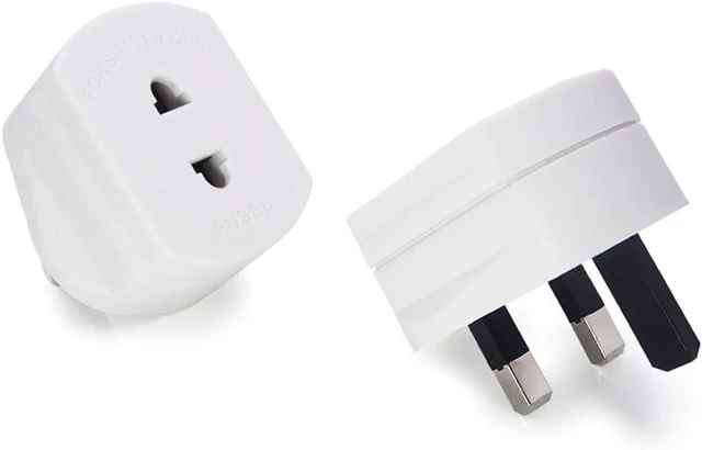 Alt view image 2 of 7 - (2 Pack) Shaver Plug Adaptor Shaving Toothbrush Adapter Epilators Bathroom UK to 2 Pin 3 Pin Power Converter, 1A/250V,White,Style 2