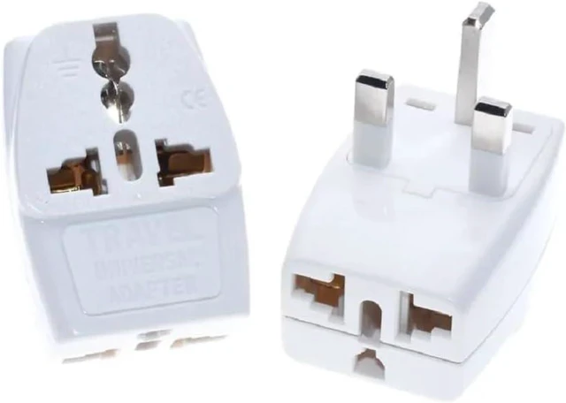Alt view image 2 of 5 - (2 Pack) Universal 3 in 1 UK Power Strip, Multi UK Plug Power Splitter Travel Adapter for Ireland, London, British Adapter Plug, Type G,13A 250V,White Style 3