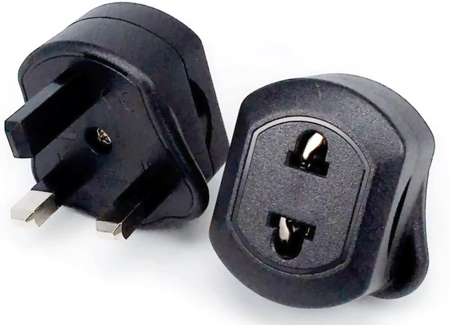 Alt view image 2 of 7 - (2 Pack) Shaver Plug Adaptor Shaving Toothbrush Adapter Epilators Bathroom UK to 2 Pin 3 Pin Power Converter, Euro UK Plug Adapter, US UK Travel Plug Adapter, 13A 250V ,Style 1 ,Black