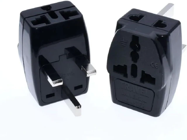 Alt view image 6 of 7 - (2 Pack) Universal 3 in 1 UK Power Splitter Plug Adapter, Type G Travel Adapter for London, Ireland, British Adapter Plug ,13A 250V,Black, Style 3