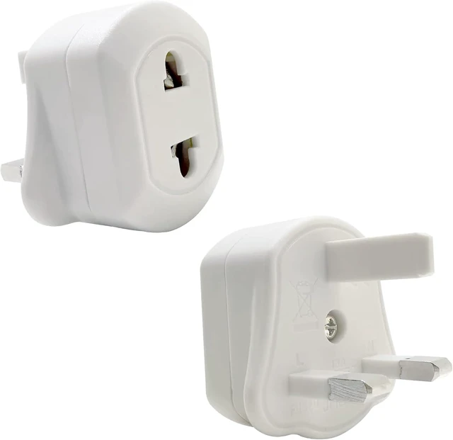 Alt view image 2 of 7 - (2 Pack) Shaver Plug Adaptor Shaving Toothbrush Adapter Epilators Bathroom UK to 2 Pin 3 Pin Power Converter, 13A/250V,Style 1,White