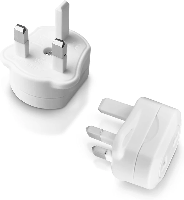 Alt view image 4 of 7 - (2 Pack) Shaver Plug Adaptor Shaving Toothbrush Adapter Epilators Bathroom UK to 2 Pin 3 Pin Power Converter, 13A/250V,Style 1,White