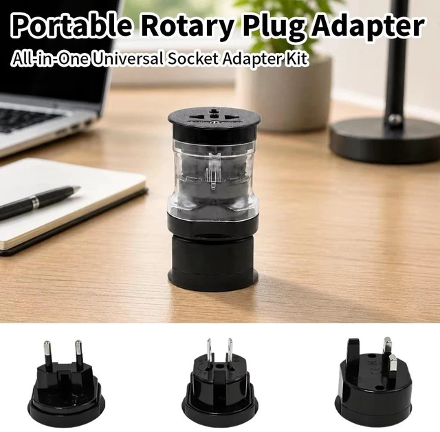 Alt view image 2 of 7 - All in One Universal Power Adapter Travel Converter, Compact EU/UK/US/AU Power Converters Universal Worldwide Plug Adapter International Power Adapter Travel