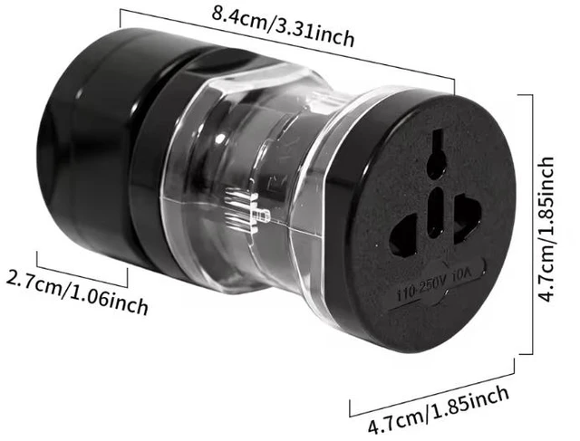 Alt view image 3 of 7 - All in One Universal Power Adapter Travel Converter, Compact EU/UK/US/AU Power Converters Universal Worldwide Plug Adapter International Power Adapter Travel