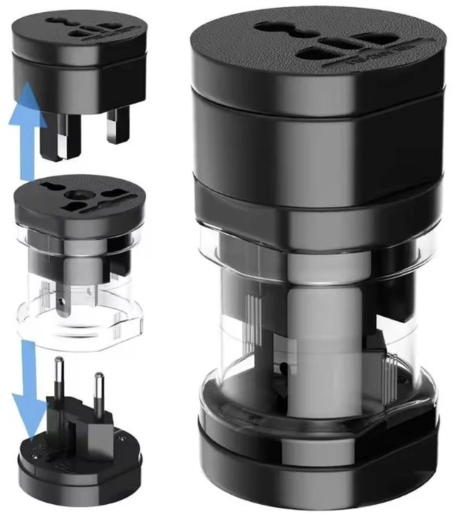 Main image of All in One Universal Power Adapter Travel Converter, Compact EU/UK/US/AU Power Converters Universal Worldwide Plug Adapter International Power Adapter Travel