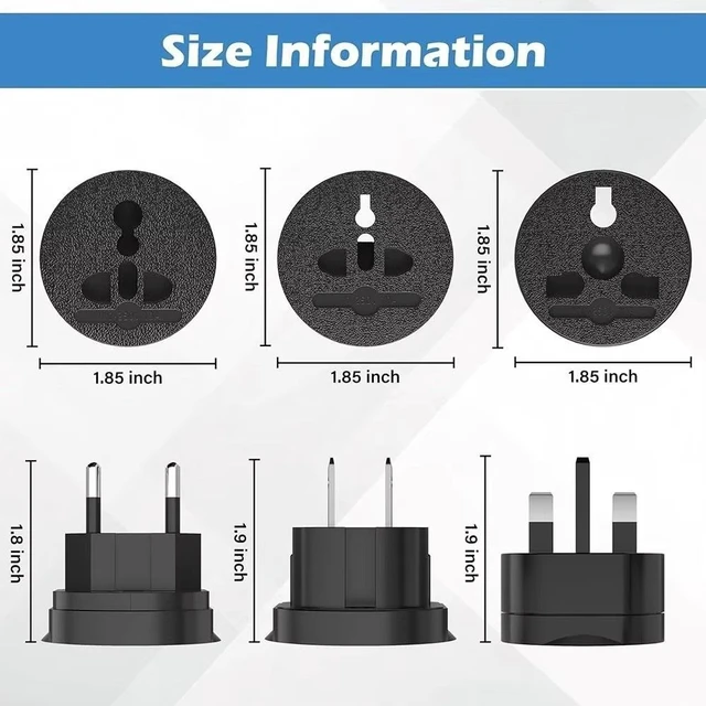 Alt view image 7 of 7 - All in One Universal Power Adapter Travel Converter, Compact EU/UK/US/AU Power Converters Universal Worldwide Plug Adapter International Power Adapter Travel