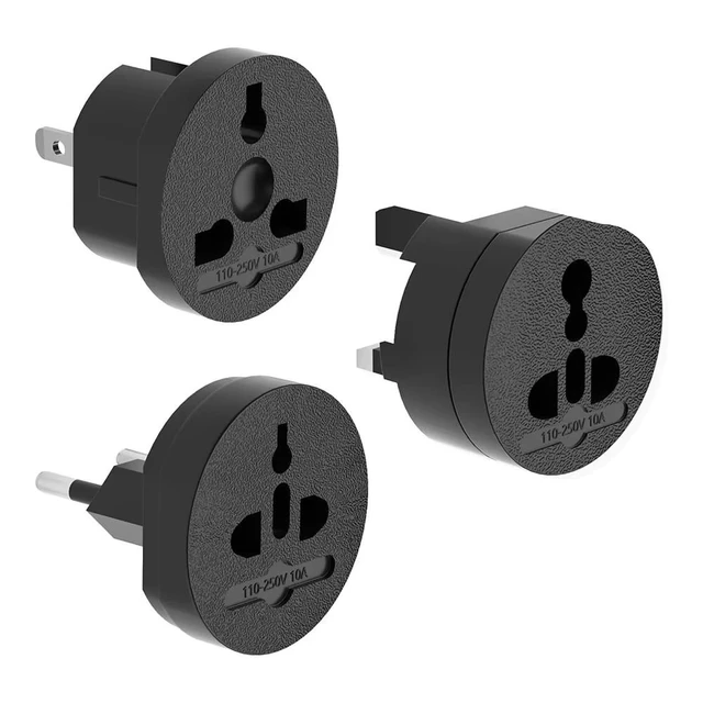 Alt view image 7 of 7 - All in One Universal Power Adapter Travel Converter, Compact EU/UK/US/AU Power Converters Universal Worldwide Plug Adapter International Power Adapter Travel
