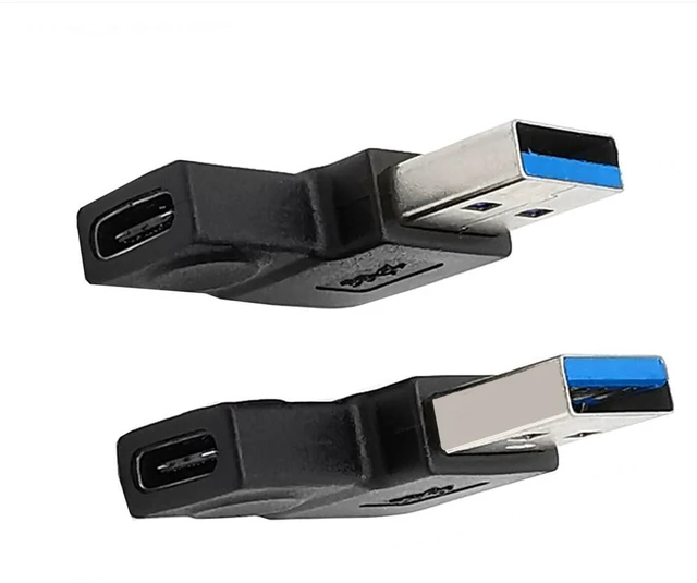Alt view image 5 of 7 - 2-Pack Left/Right Angle USB A Male to USB C Female Adapter,90 Degree USB3.0 to Type C Cable Connector Support unidirectional Sides 5Gbps & Data Transfer(1 pc Left Angle,+1 pc Right Angle)