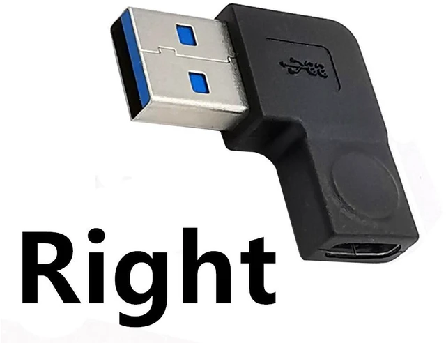 Alt view image 6 of 7 - 2-Pack Left/Right Angle USB A Male to USB C Female Adapter,90 Degree USB3.0 to Type C Cable Connector Support unidirectional Sides 5Gbps & Data Transfer(1 pc Left Angle,+1 pc Right Angle)