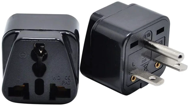 Alt view image 3 of 7 - 2-Pack Black NEMA 6-20P Universal Travel Plug Adapter110-250V 15A,Universal World to North American US NEMA 6-20P Electrical Adapter Power Converter