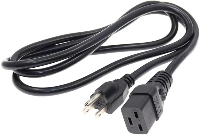 Alt view image 2 of 7 - North American Long Power Cord PC, US Standard 3 Prong NEMA 5-15P to C19 Computer Power Cable, 14 Gauge (2.08mm²) Power Cord, 16A, 110-250V,UL Listed,UPS Supply Power Cord Plug,10ft/3m