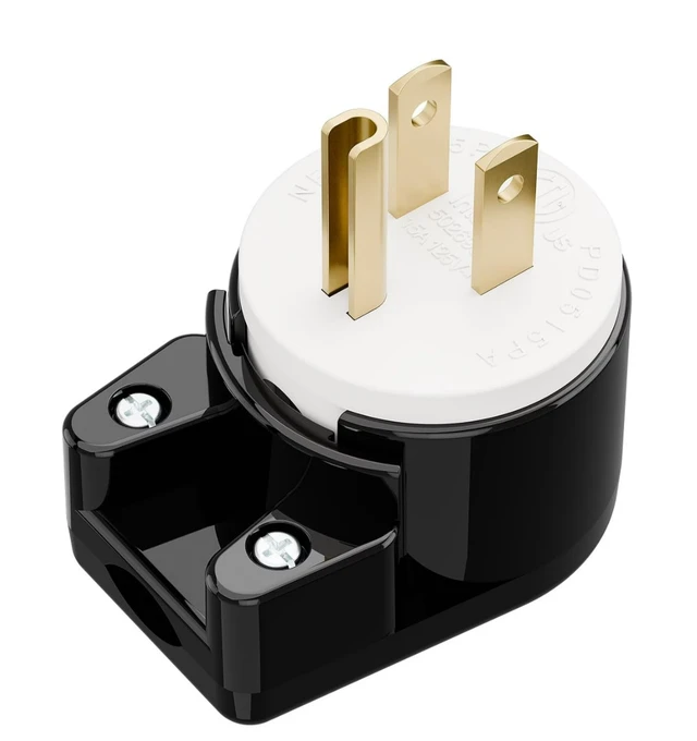 Alt view image 2 of 7 - 3 Pack Right Angle Nema 5-15P US 3 Prong Plug Electrical Adapter,ETL Easy Assembly 90 Degree Angle USA Canada Male DIY Rewirable Power Plug, 12 Directions Adjustable AC Connector Power Converter