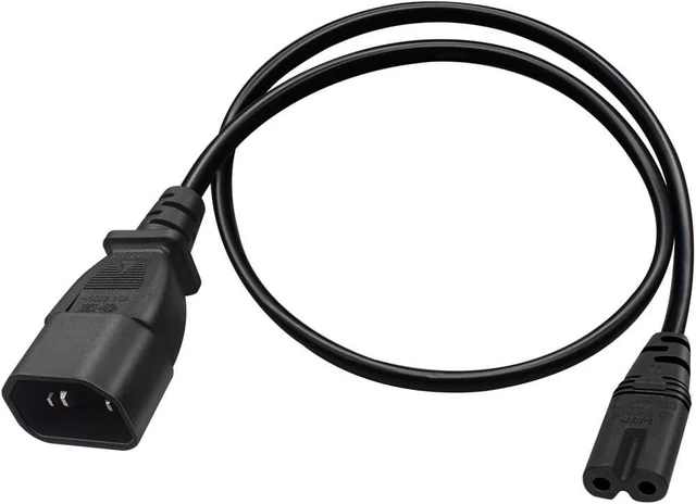 Main image of Standard Molded IEC 320 C14 to C7 Power Cord PC , IEC 320 C14 Male to C7 Female Computer Power Cable, (IEC-60320-C14 to IEC-60320-C7),18AWG,6ft/2m