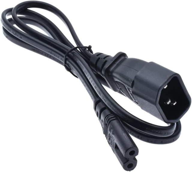 Alt view image 3 of 7 - Standard Molded IEC 320 C14 to C7 Power Cord PC , IEC 320 C14 Male to C7 Female Computer Power Cable, (IEC-60320-C14 to IEC-60320-C7),18AWG,6ft/2m