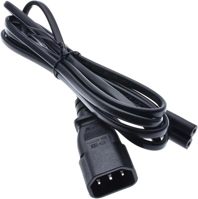 Alt view image 5 of 7 - Standard Molded IEC 320 C14 to C7 Power Cord PC , IEC 320 C14 Male to C7 Female Computer Power Cable, (IEC-60320-C14 to IEC-60320-C7),18AWG,6ft/2m