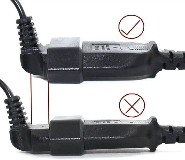 Alt view image 6 of 7 - European EU 2 Prong Power Cord 220v Elbow Plug 90 Degree Angle Euro Extension Cord M/F for PC Computer PDU UPS, Right Angle IEC CEE7/16 Extension Cable,6ft/180cm