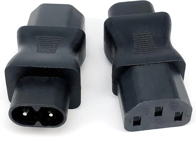 Alt view image 2 of 7 - (2 Pack) IEC C8 to C13 Power Converter Travel Plug Adapter,IEC 320 C13 to C8 Electrical Adapter ,IEC Power Adapter